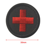 Maxbell Red Cross Patch Nurse Durable Fastener for Mountaineering Fishing Hunting Black