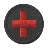 Maxbell Red Cross Patch Nurse Durable Fastener for Mountaineering Fishing Hunting Black