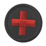 Maxbell Red Cross Patch Nurse Durable Fastener for Mountaineering Fishing Hunting Black