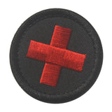 Maxbell Red Cross Patch Nurse Durable Fastener for Mountaineering Fishing Hunting Black