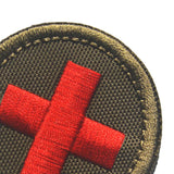 Maxbell Red Cross Patch Nurse Durable Fastener for Mountaineering Fishing Hunting Green