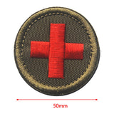 Maxbell Red Cross Patch Nurse Durable Fastener for Mountaineering Fishing Hunting Green