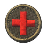 Maxbell Red Cross Patch Nurse Durable Fastener for Mountaineering Fishing Hunting Green