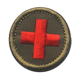 Maxbell Red Cross Patch Nurse Durable Fastener for Mountaineering Fishing Hunting Green