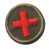 Maxbell Red Cross Patch Nurse Durable Fastener for Mountaineering Fishing Hunting Green