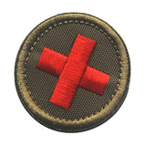 Maxbell Red Cross Patch Nurse Durable Fastener for Mountaineering Fishing Hunting Green