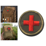 Maxbell Red Cross Patch Nurse Durable Fastener for Mountaineering Fishing Hunting Green