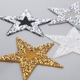 Maxbell 10x Rhinestone Star Patches Appliques Repair Sewing Accessories Golden