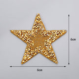 Maxbell 10x Rhinestone Star Patches Appliques Repair Sewing Accessories Golden