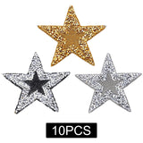 Maxbell 10x Rhinestone Star Patches Appliques Repair Sewing Accessories Golden