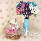 Maxbell Artificial Flowers Combo Unassembled Wedding Rehearsal for Halloween Office Purple and White