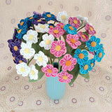 Maxbell Artificial Flowers Combo Unassembled Wedding Rehearsal for Halloween Office Purple and White