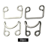 Maxbell 50 Pairs Metal Buckle Waist Accs Clasp Invisible for Jeans Fabric Crafts Bra Argent