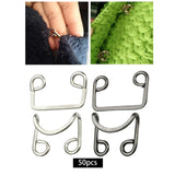 Maxbell 50 Pairs Metal Buckle Waist Accs Clasp Invisible for Jeans Fabric Crafts Bra Argent