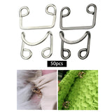 Maxbell 50 Pairs Metal Buckle Waist Accs Clasp Invisible for Jeans Fabric Crafts Bra Argent