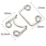 Maxbell 50 Pairs Metal Buckle Waist Accs Clasp Invisible for Jeans Fabric Crafts Bra Argent