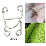 Maxbell 50 Pairs Metal Buckle Waist Accs Clasp Invisible for Jeans Fabric Crafts Bra Argent