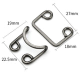 Maxbell 50 Pairs Metal Buckle Waist Accs Clasp Invisible for Jeans Fabric Crafts Bra Dark Gray