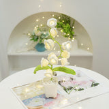 Maxbell LED Table Lamp Night Light Lily of the Valley for Home Decor Desk white