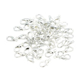 Maxbell 50 Pieces Small Lobster Clasps Zinc Alloy for DIY Crafts Necklace Silver