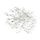 Maxbell 50 Pieces Small Lobster Clasps Zinc Alloy for DIY Crafts Necklace Silver
