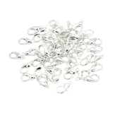 Maxbell 50 Pieces Small Lobster Clasps Zinc Alloy for DIY Crafts Necklace Silver