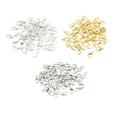 Maxbell 50 Pieces Small Lobster Clasps Zinc Alloy for DIY Crafts Necklace Silver