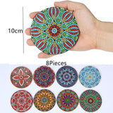 Maxbell 8x DIY Diamond Painting Coaster Tool Mandala for Beginners Dining Room Kids