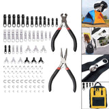 Maxbell Zipper Repair Kit with Zipper Install Pliers for Jeans Jackets Backpacks 86PCS