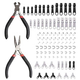 Maxbell Zipper Repair Kit with Zipper Install Pliers for Jeans Jackets Backpacks 86PCS