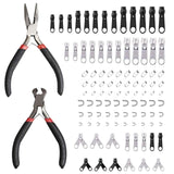 Maxbell Zipper Repair Kit with Zipper Install Pliers for Jeans Jackets Backpacks 86PCS