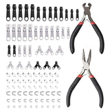 Maxbell Zipper Repair Kit with Zipper Install Pliers for Jeans Jackets Backpacks 86PCS