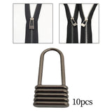 Maxbell 10Pcs Zinc Alloy Zipper Pulls Sewing Zipper Heads for Jeans Luggage Purse Black