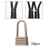 Maxbell 10Pcs Zinc Alloy Zipper Pulls Sewing Zipper Heads for Jeans Luggage Purse Gray Golden