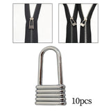 Maxbell 10Pcs Zinc Alloy Zipper Pulls Sewing Zipper Heads for Jeans Luggage Purse Silver