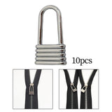 Maxbell 10Pcs Zinc Alloy Zipper Pulls Sewing Zipper Heads for Jeans Luggage Purse Silver