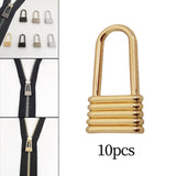 Maxbell 10Pcs Zinc Alloy Zipper Pulls Sewing Zipper Heads for Jeans Luggage Purse Golden