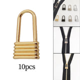 Maxbell 10Pcs Zinc Alloy Zipper Pulls Sewing Zipper Heads for Jeans Luggage Purse Golden