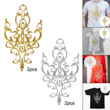 Maxbell Embroidered Applique Sew On Flower Embroidery Patch for Cosplay Costumes Gold