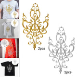 Maxbell Embroidered Applique Sew On Flower Embroidery Patch for Cosplay Costumes Gold