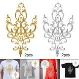 Maxbell Embroidered Applique Sew On Flower Embroidery Patch for Cosplay Costumes Gold