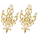 Maxbell Embroidered Applique Sew On Flower Embroidery Patch for Cosplay Costumes Gold