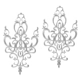 Maxbell Embroidered Applique Sew On Flower Embroidery Patch for Cosplay Costumes Silver