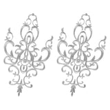 Maxbell Embroidered Applique Sew On Flower Embroidery Patch for Cosplay Costumes Silver