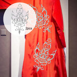 Maxbell Embroidered Applique Sew On Flower Embroidery Patch for Cosplay Costumes Silver