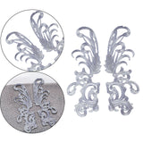 Maxbell 2x Embroidery Patch Sewing Craft Decoration Lace for Jeans Crafting Wedding Silver