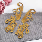 Maxbell 2x Embroidery Patch Sewing Craft Decoration Lace for Jeans Crafting Wedding Gold