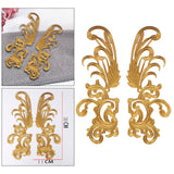 Maxbell 2x Embroidery Patch Sewing Craft Decoration Lace for Jeans Crafting Wedding Gold