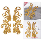 Maxbell 2x Embroidery Patch Sewing Craft Decoration Lace for Jeans Crafting Wedding Gold