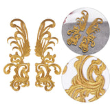 Maxbell 2x Embroidery Patch Sewing Craft Decoration Lace for Jeans Crafting Wedding Gold